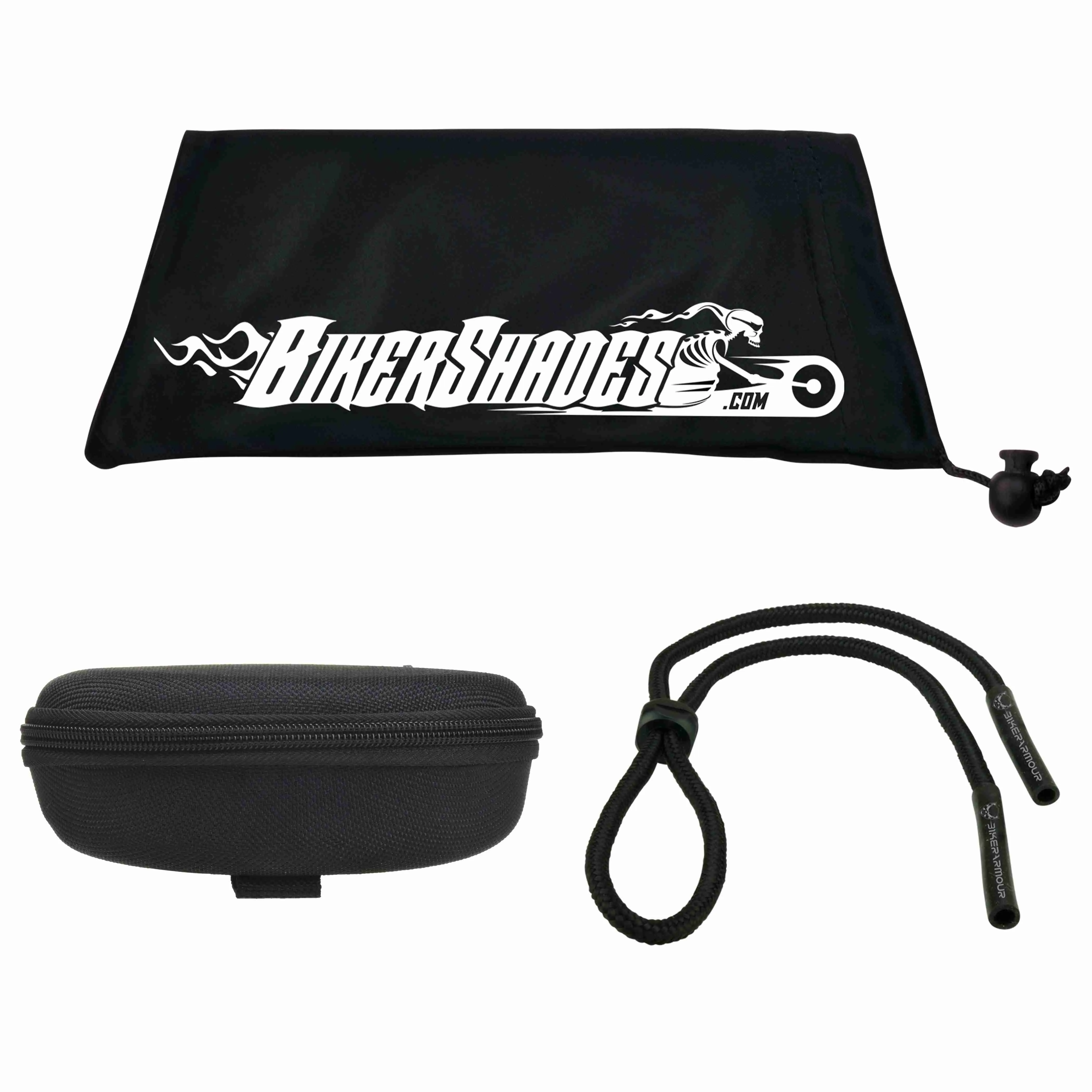 Bikershades micorifber zipper case strap
