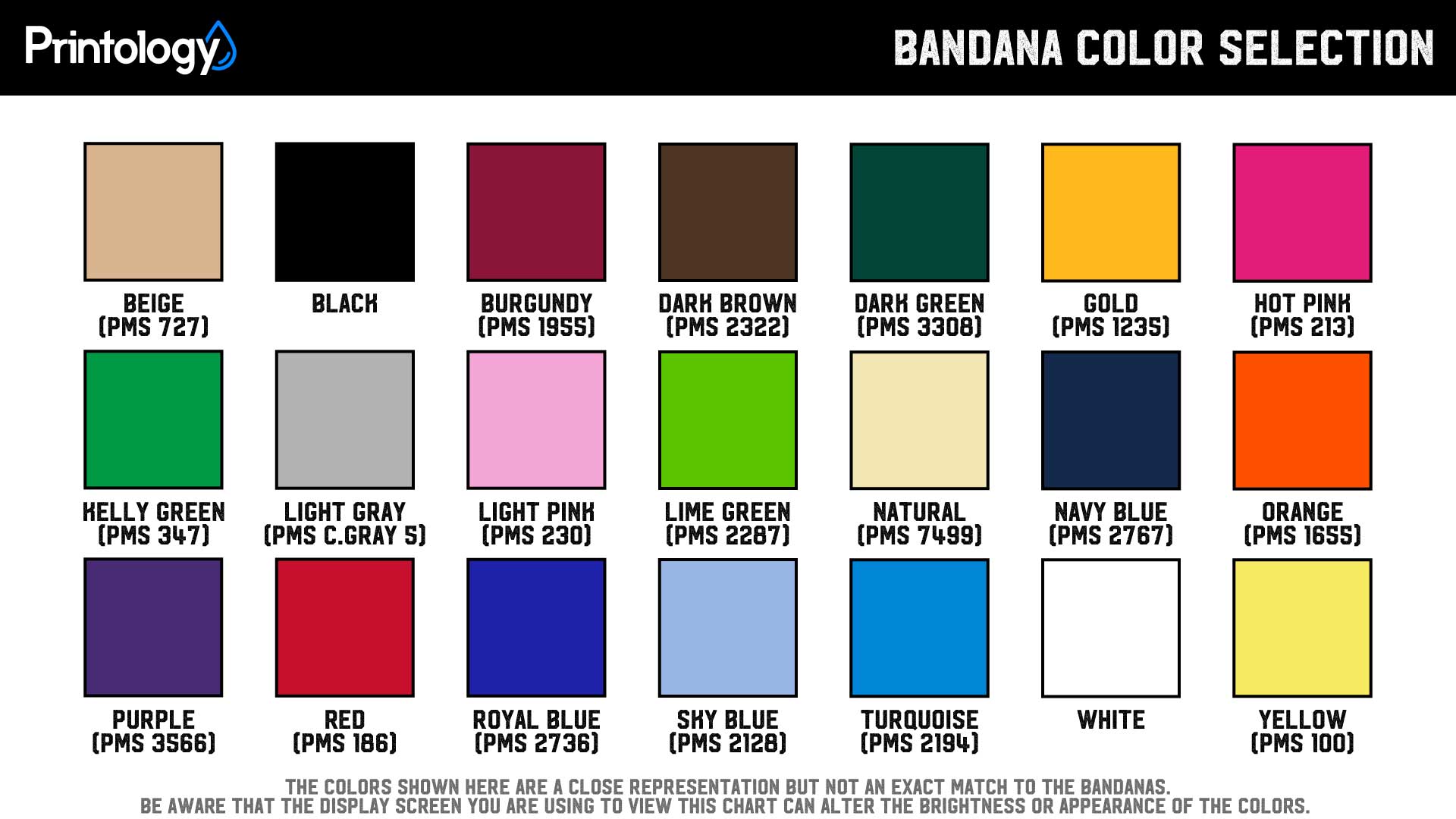 Custom Bandana Color Selection